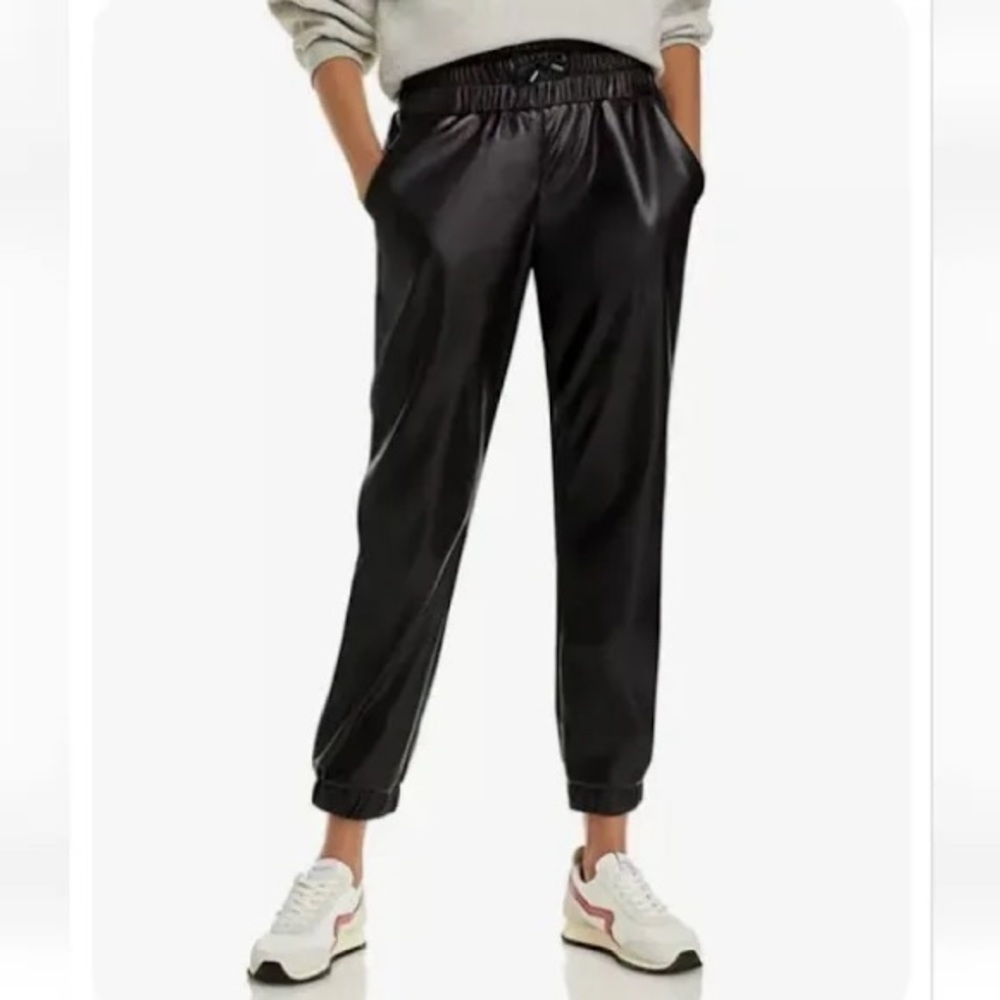 7 FOR ALL MANKIND Vegan Leather Drawstring Jogger Pant Small